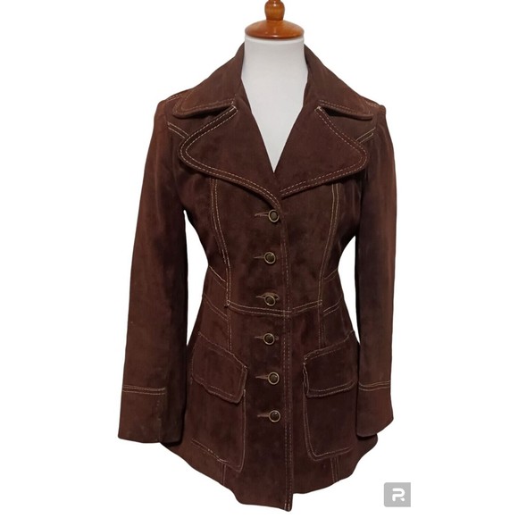 Leathercraft Process Jackets & Coats Vintage 96s Chocolate Brown Suede Leather Jacket Womens